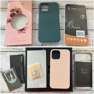 2 Soft Silicone Phone Cases for iPhone 12 Pro Max with Accessories